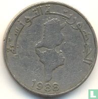 Tunisia ½ dinar 1988 - Image 1