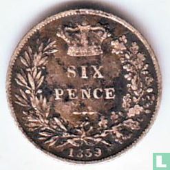 Royaume-Uni 6 pence 1859 - Image 1