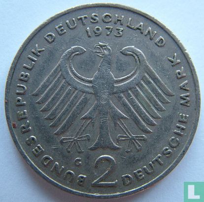 Allemagne 2 mark 1973 (G - Konrad Adenauer) - Image 1