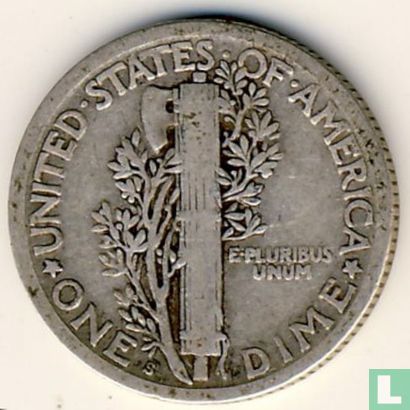 États-Unis 1 dime 1924 (S) - Image 2