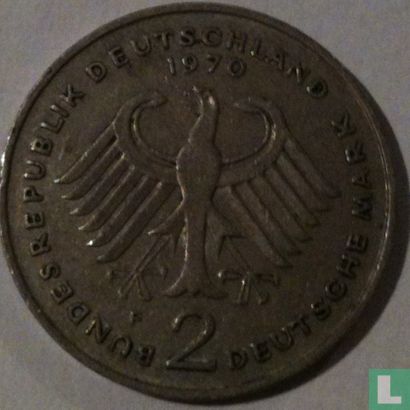Germany 2 mark 1970 (F - Theodor Heuss) - Image 1