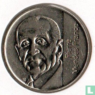 Frankrijk 5 francs 1992 "10th anniversary Death of Pierre Mendès France" - Afbeelding 2