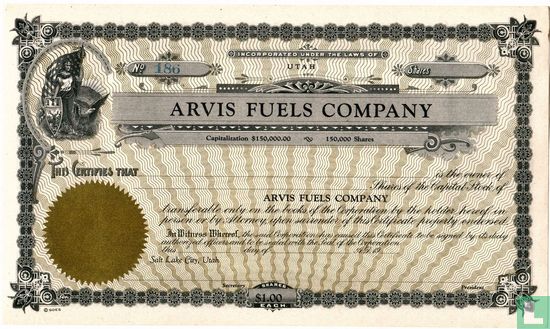 Arvis Fuels Company, Odd share certificate, Capital stock, blankette