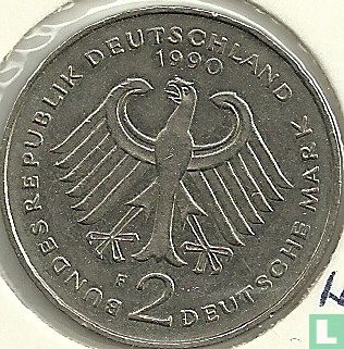 Deutschland 2 Mark 1990 (F - Franz Joseph Strauss) - Bild 1