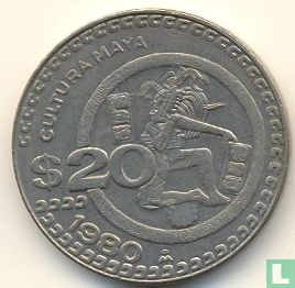 Mexico 20 pesos 1980 "Maya culture" - Afbeelding 1