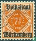 Opdruk "Volksstaat Württemberg"