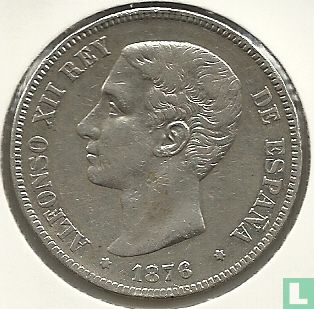Spanje 5 pesetas 1876 - Afbeelding 1
