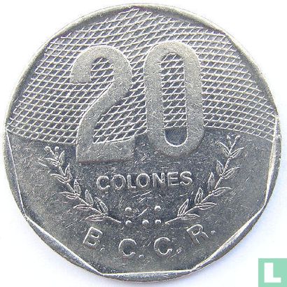 Costa Rica 20 colones 1994 (staal bekleed met nikkel) - Afbeelding 2