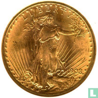 États-Unis 20 dollars 1908 (sans IN GOD WE TRUST - sans D) - Image 1