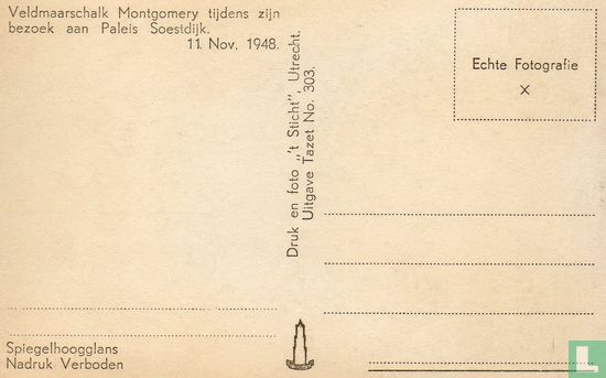 Veldmaarschalk Montgomery tijdens zijn bezoek aan Paleis Soestdijk 11 nov. 1948  - Image 2