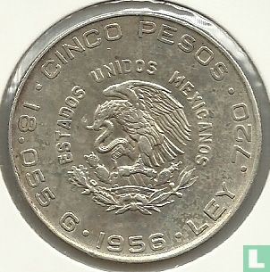 Mexique 5 pesos 1956 - Image 1