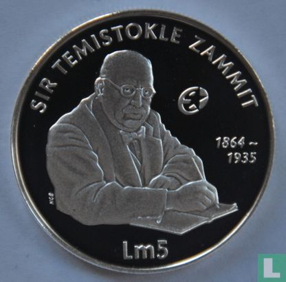 Malta 5 liri 2006 (PROOF) "Sir Temistokle Zammit" - Afbeelding 2