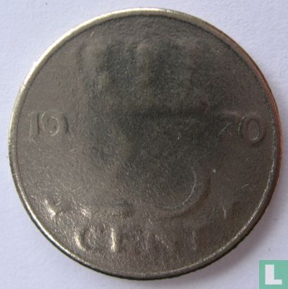 Pays-Bas 25 cent 1970 (fauté) - Image 1