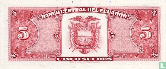 Ecuador 5 Sucres - Afbeelding 2