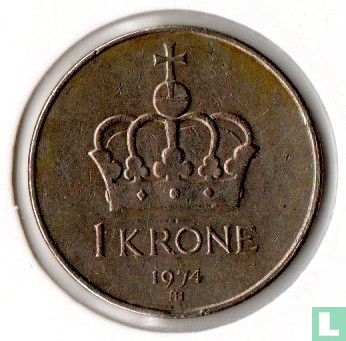 Norvège 1 krone 1974 - Image 1