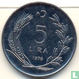 Turkey 5 lira 1976 - Image 1