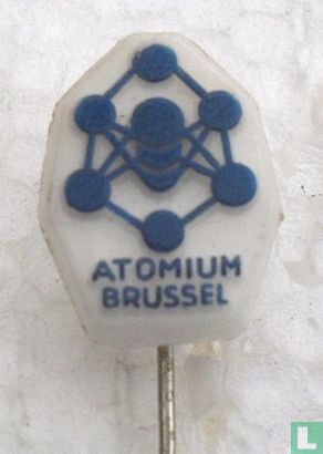 Atomium Brussel [blauw op wit]