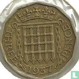 Royaume-Uni 3 pence 1957 - Image 1