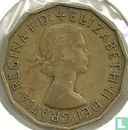Royaume-Uni 3 pence 1957 - Image 2