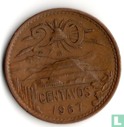 Mexiko 20 Centavo 1967 - Bild 1