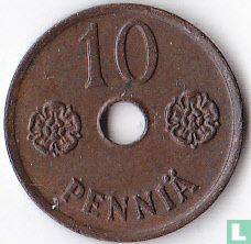 Finnland 10 Penniä 1943 (Kupfer - Typ 1) - Bild 2