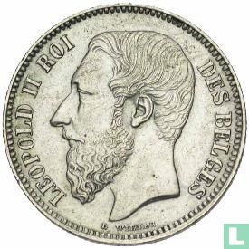 Belgique 2 francs 1867 (avec croix sur couronne) - Image 2