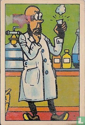 Professor Barabas in zijn laboratorium.