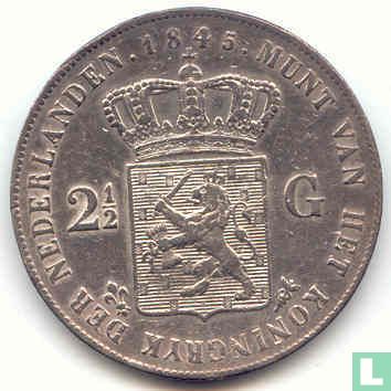 Nederland 2½ gulden 1845 (type 3) - Afbeelding 1
