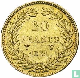 Frankrijk 20 francs 1831 (W) - Afbeelding 1