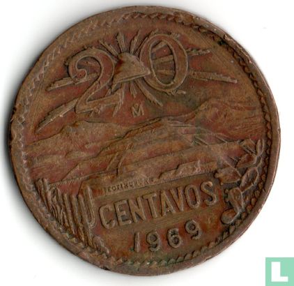 Mexique 20 centavos 1969 - Image 1