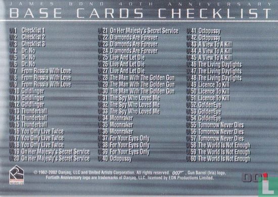40th ann. base cards checklist - Image 2