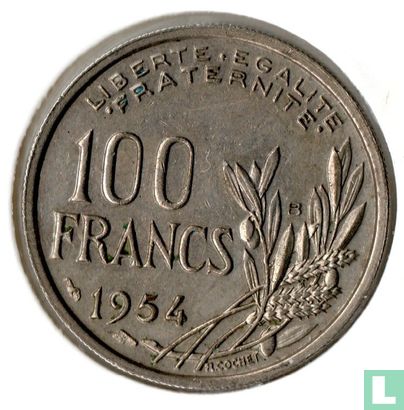 Frankrijk 100 francs 1954 (met B) - Afbeelding 1