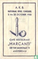 A.K.B. Nationaal Kegel Concours Café Restaurant "Marcanti"