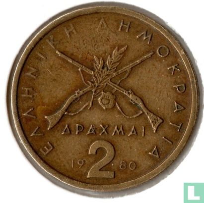 Griekenland 2 drachmai 1980 - Afbeelding 1