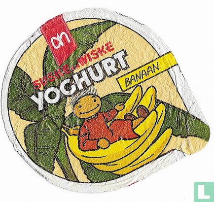 Suske en Wiske yoghurt banaan treklabel 