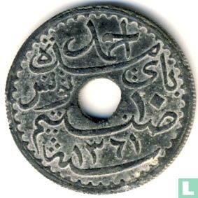 Tunesië 10 centimes 1942 (AH1361) - Afbeelding 2