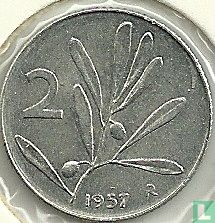 Italie 2 lire 1957 - Image 1