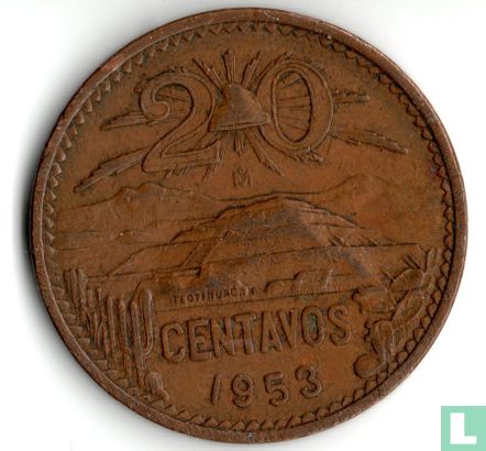 Mexico 20 centavos 1953 - Afbeelding 1