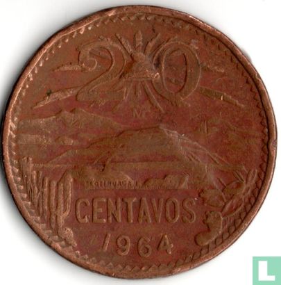 Mexique 20 centavos 1964 - Image 1