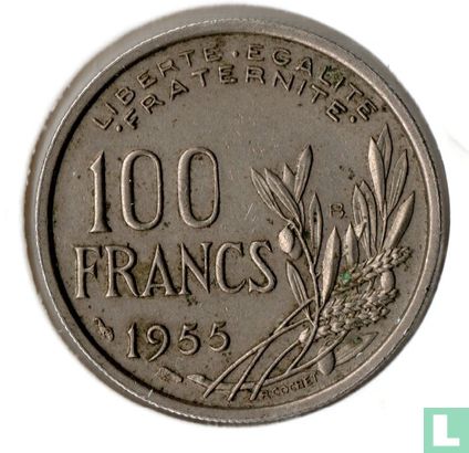 Frankreich 100 Franc 1955 (B)  - Bild 1