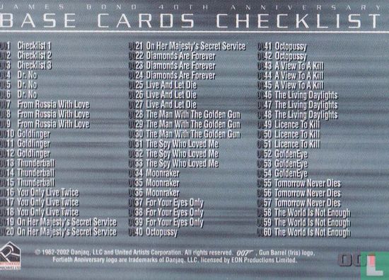 40th ann. base cards checklist   - Image 2