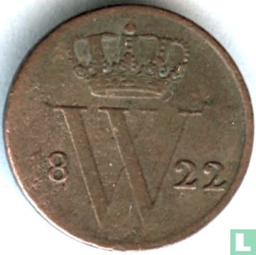 Nederland ½ cent 1822 (mercuriusstaf - muntslag) - Afbeelding 1