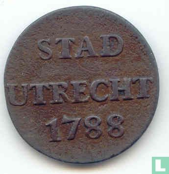 Utrecht 1 duit 1788 (koper - 17 en 88 dicht bij elkaar, dubbele lijn onder wapen) - Afbeelding 1