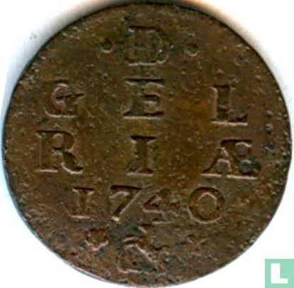 Gelderland 1 duit 1740 - Afbeelding 1