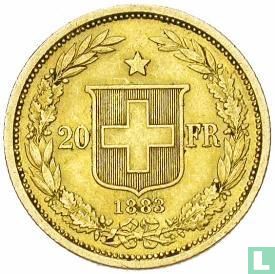 Zwitserland 20 francs 1883 - Afbeelding 1