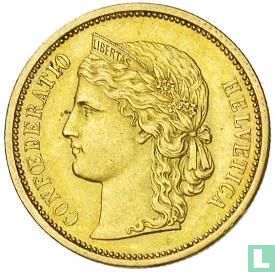 Zwitserland 20 francs 1883 - Afbeelding 2