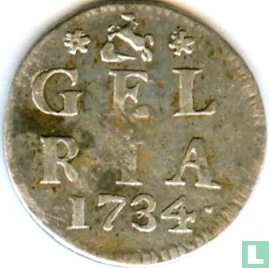 Gelderland 2 stuiver 1734 - Afbeelding 1