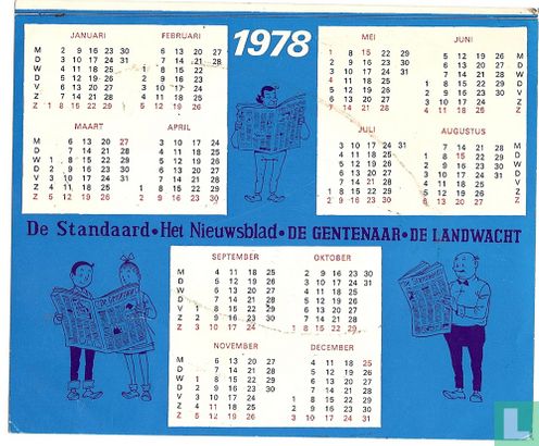 Kalendersticker 1978 Suske en Wiske