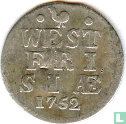 West-Friesland 2 stuiver 1752 - Afbeelding 1