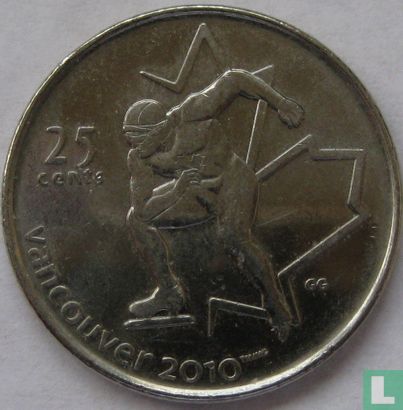 Canada 25 cents 2009 (colourless) "Vancouver 2010 Winter Olympics - Speed skating" - Image 2